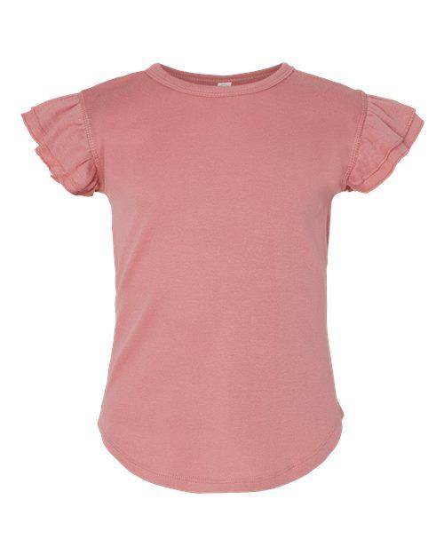 Rabbit Skins Toddler Flutter Sleeve Tee 3339 - Dresses Max