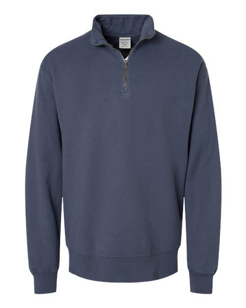 ComfortWash by Hanes Garment-Dyed Quarter-Zip Sweatshirt GDH425 - Dresses Max