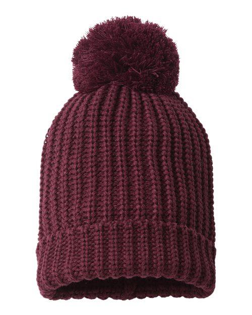 Richardson Chunky Cable with Cuff & Pom Beanie 143R - Dresses Max