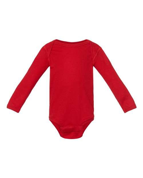 Rabbit Skins Infant Long Sleeve Baby Rib Bodysuit 4411 - Dresses Max