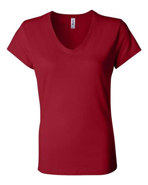 BELLA + CANVAS Women’s Jersey V-Neck Tee 6005 - Dresses Max