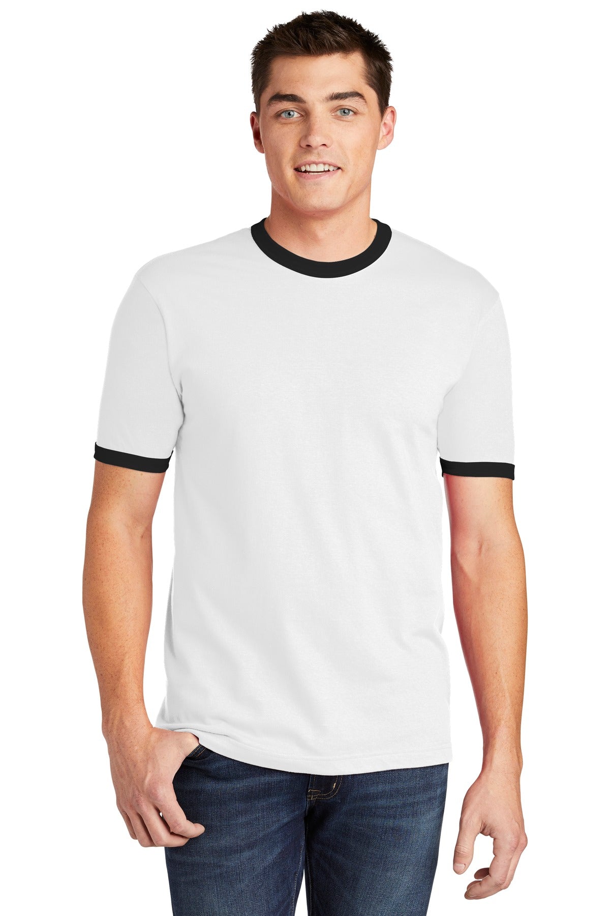 American Apparel    Fine Jersey Ringer T-Shirt. 2410W