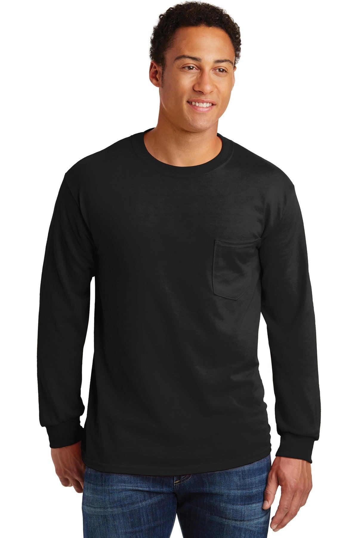 Gildan - Ultra Cotton 100% US Cotton Long Sleeve T-Shirt with Pocket. 2410 - Dresses Max