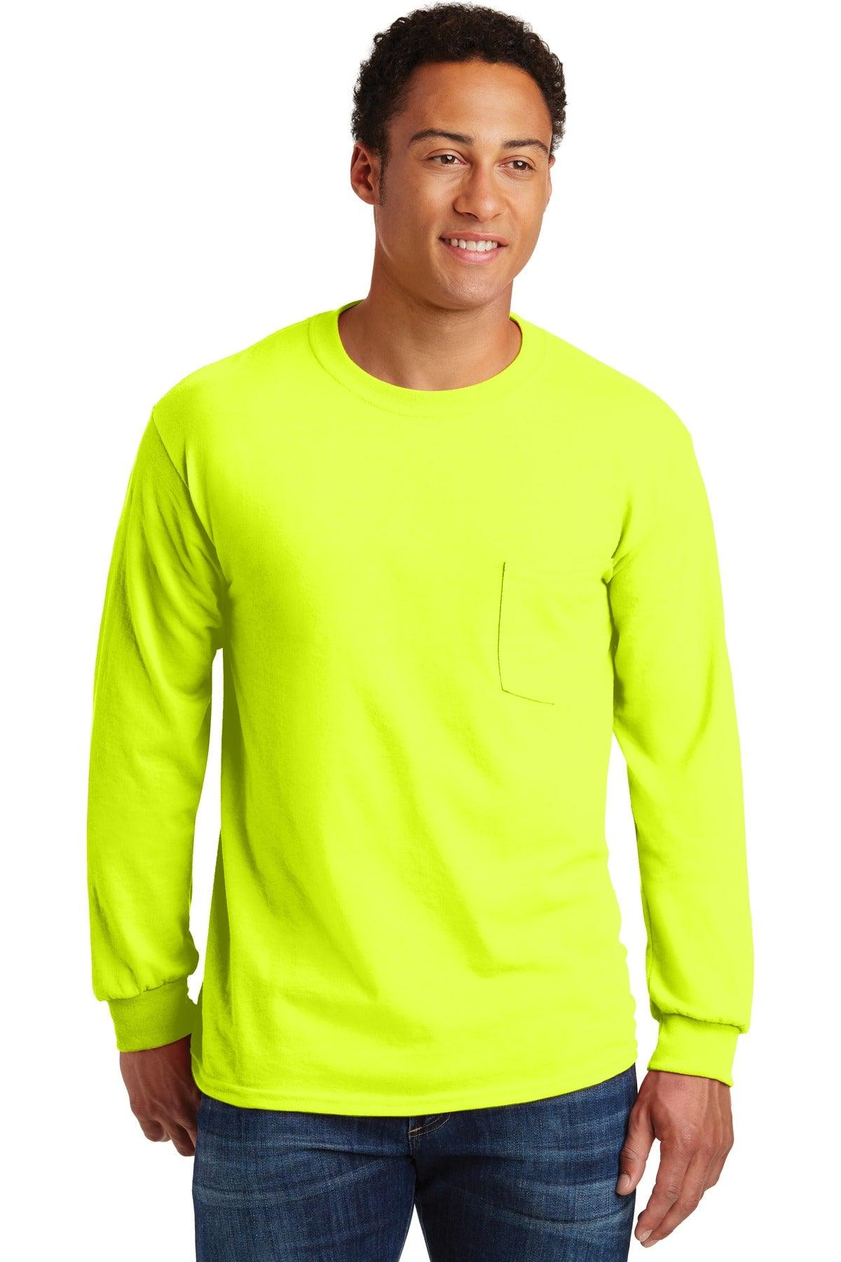 Gildan - Ultra Cotton 100% US Cotton Long Sleeve T-Shirt with Pocket. 2410 - Dresses Max