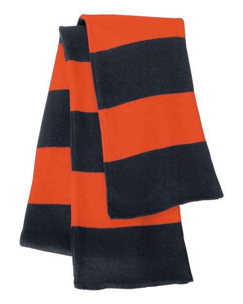 Sportsman Rugby-Striped Knit Scarf SP02 - Dresses Max