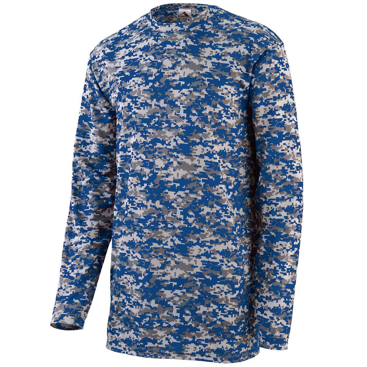 Digi Camo Wicking Long Sleeve T-Shirt - Dresses Max