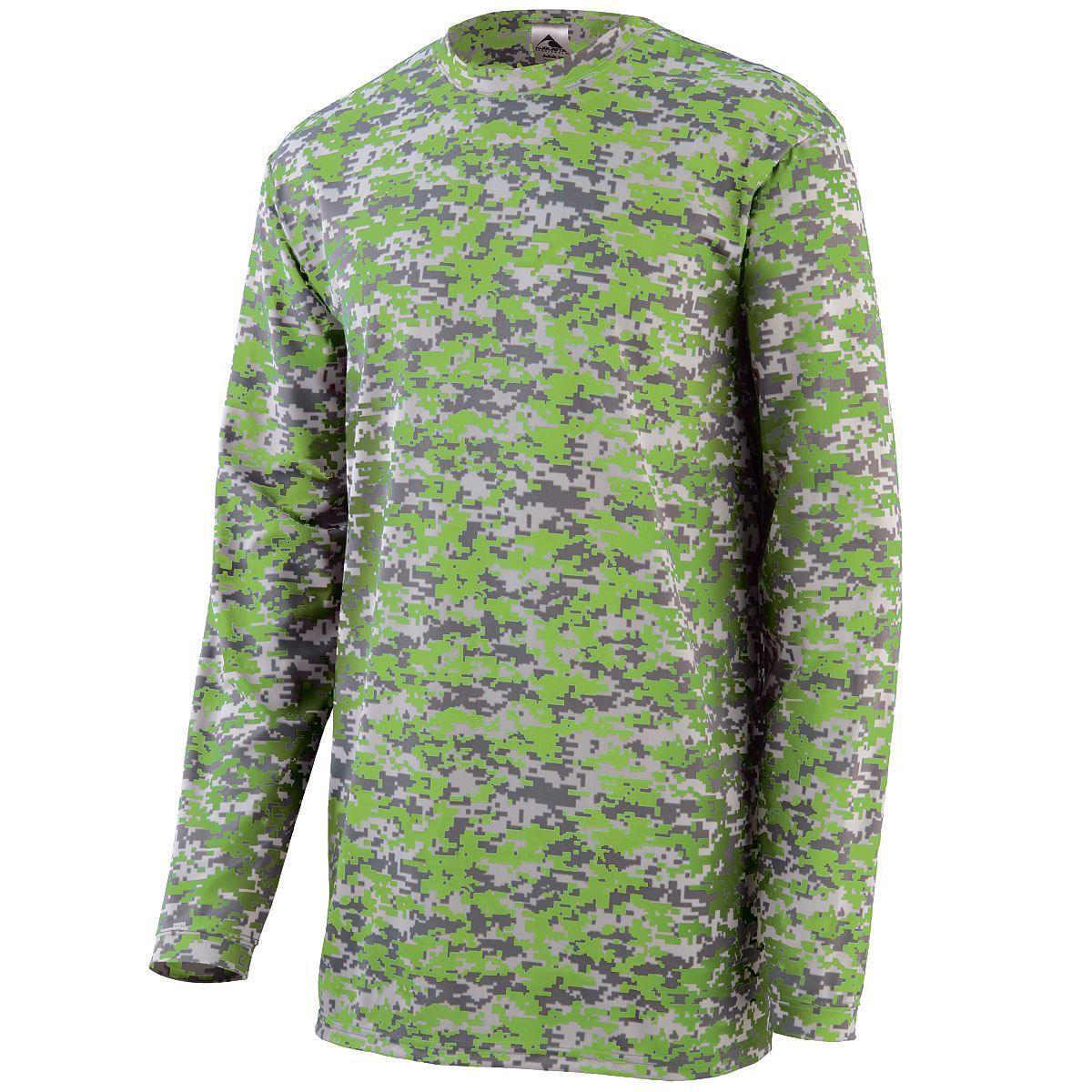 Digi Camo Wicking Long Sleeve T-Shirt - Dresses Max