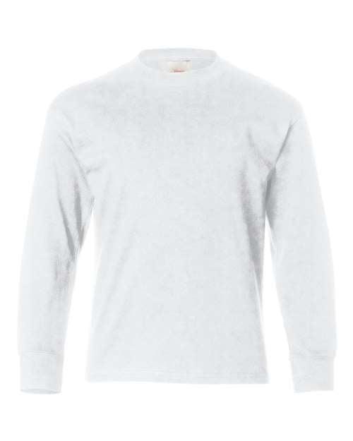 Hanes Authentic Youth Long Sleeve T-Shirt 5546 - Dresses Max