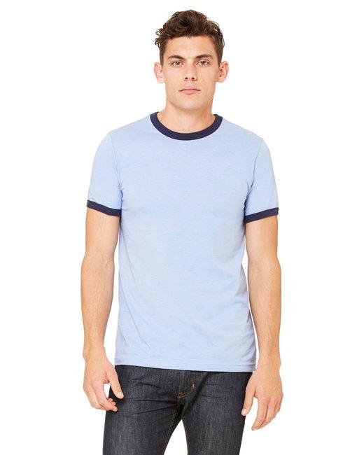 Bella + Canvas Men's Jersey Short-Sleeve Ringer T-Shirt 3055C - Dresses Max