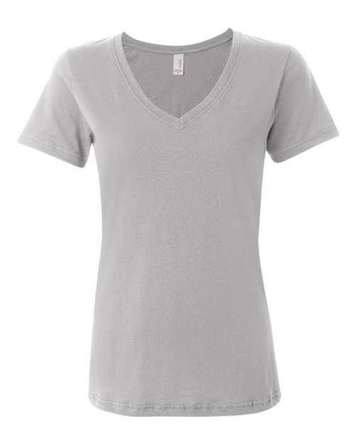 Anvil Women's Featherweight V-Neck T-Shirt 392 - Dresses Max