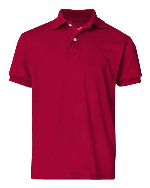 Hanes Youth Ecosmart® Jersey Polo 054Y - Dresses Max