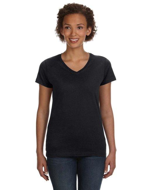 LAT Ladies' V-Neck Fine Jersey T-Shirt 3507 - Dresses Max