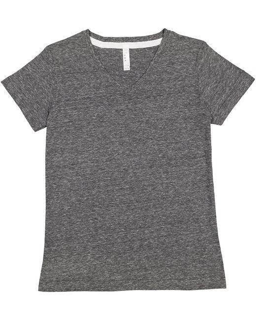 LAT Ladies' V-Neck Harborside Melange Jersey T-Shirt 3591 - Dresses Max