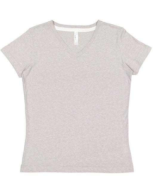 LAT Ladies' V-Neck Harborside Melange Jersey T-Shirt 3591 - Dresses Max
