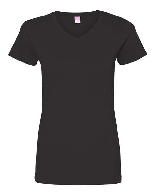 LAT Women's V-Neck Fine Jersey Tee 3507 - Dresses Max