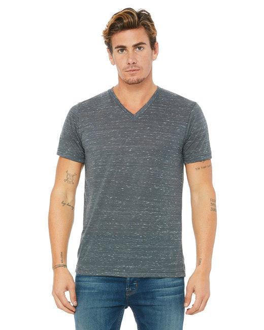 Bella + Canvas Unisex Textured Jersey V-Neck T-Shirt 3655C - Dresses Max