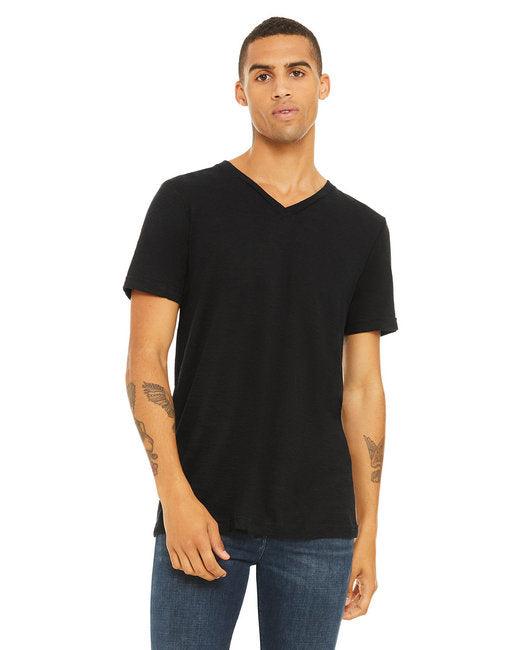 Bella + Canvas Unisex Textured Jersey V-Neck T-Shirt 3655C - Dresses Max