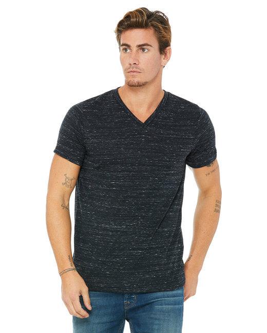 Bella + Canvas Unisex Textured Jersey V-Neck T-Shirt 3655C - Dresses Max