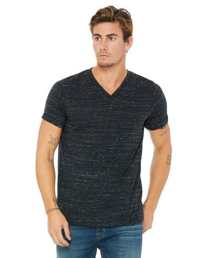 Bella + Canvas Unisex Textured Jersey V-Neck T-Shirt 3655C - Dresses Max