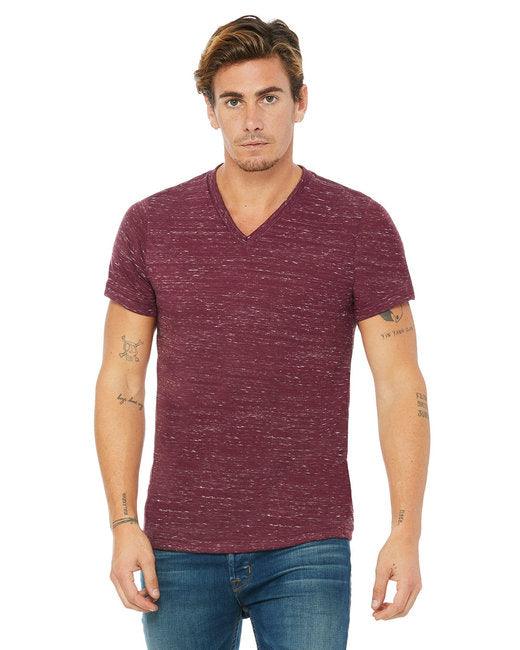 Bella + Canvas Unisex Textured Jersey V-Neck T-Shirt 3655C - Dresses Max