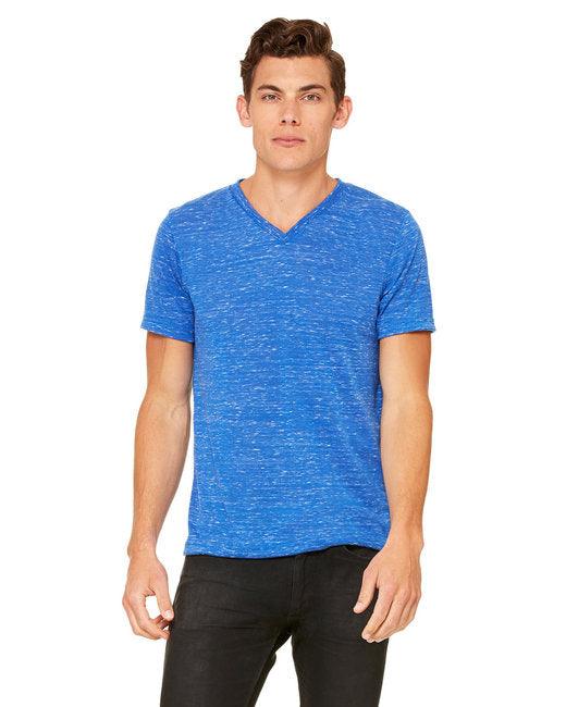 Bella + Canvas Unisex Textured Jersey V-Neck T-Shirt 3655C - Dresses Max
