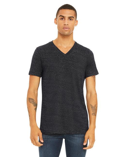 Bella + Canvas Unisex Textured Jersey V-Neck T-Shirt 3655C - Dresses Max