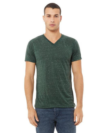 Bella + Canvas Unisex Textured Jersey V-Neck T-Shirt 3655C - Dresses Max
