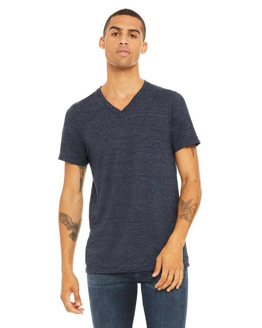 Bella + Canvas Unisex Textured Jersey V-Neck T-Shirt 3655C - Dresses Max