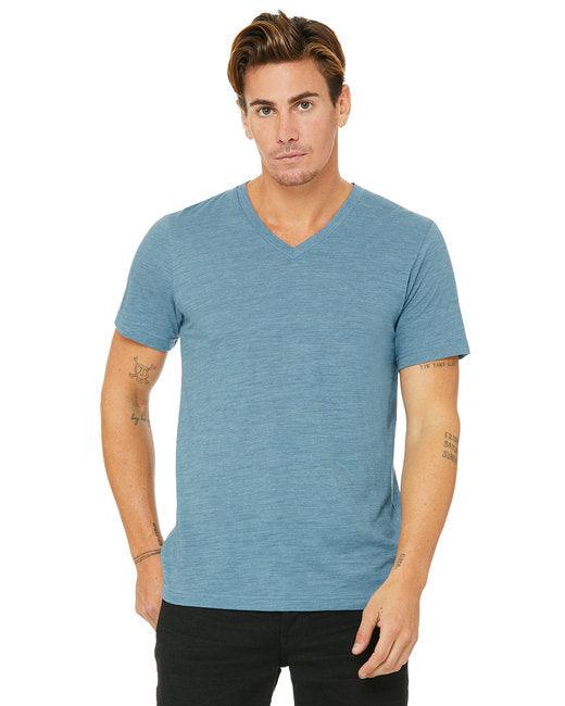 Bella + Canvas Unisex Textured Jersey V-Neck T-Shirt 3655C - Dresses Max