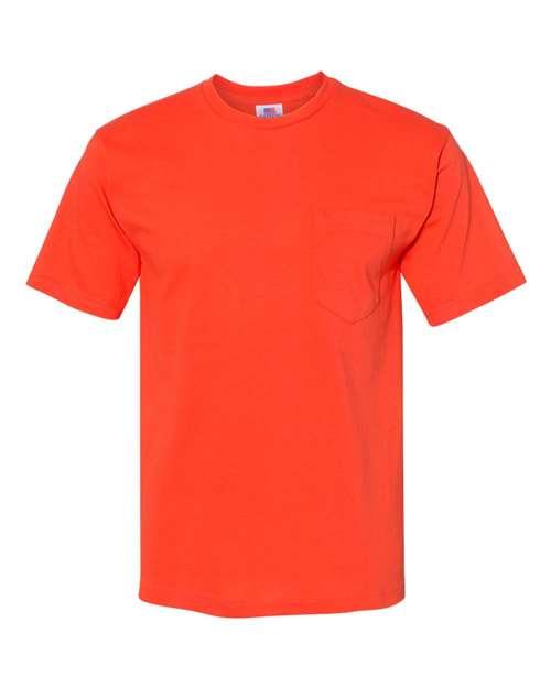 Bayside USA-Made Short T-Shirt With a Pocket 5070 - Dresses Max