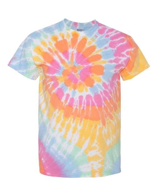 Dyenomite Multi-Color Spiral Tie-Dyed T-Shirt 200MS - Dresses Max