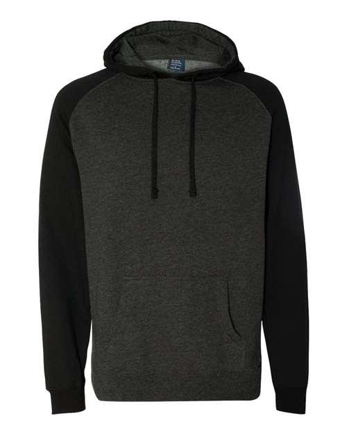 Independent Trading Co. Raglan Hooded Sweatshirt IND40RP - Dresses Max
