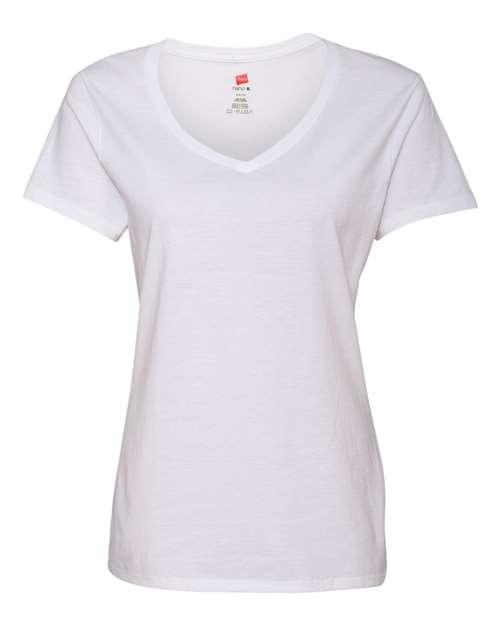 Hanes Perfect-T Women’s V-Neck T-Shirt S04V - Dresses Max