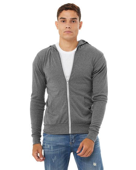 Bella + Canvas Unisex Triblend Full-Zip Lightweight Hoodie 3939 - Dresses Max