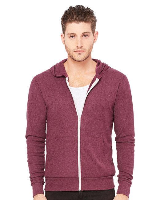 Bella + Canvas Unisex Triblend Full-Zip Lightweight Hoodie 3939 - Dresses Max