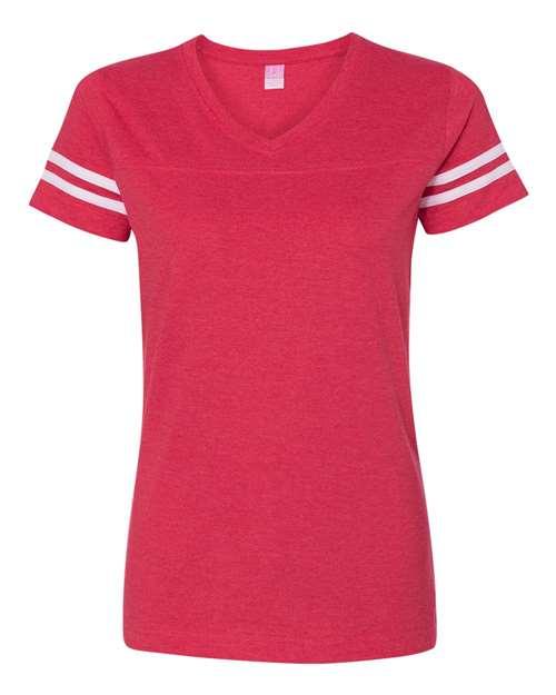 LAT Women's Football V-Neck Fine Jersey Tee 3537 - Dresses Max
