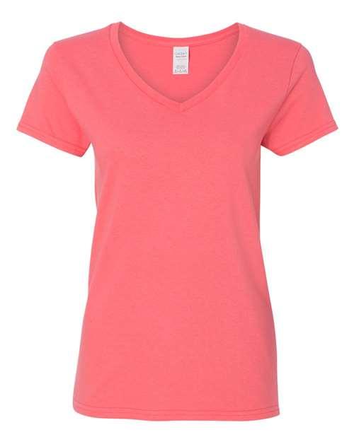 Gildan Heavy Cotton™ Women’s V-Neck T-Shirt 5V00L - Dresses Max