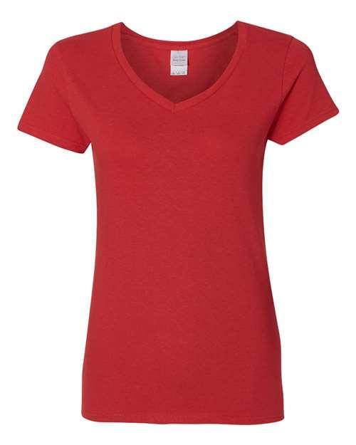 Gildan Heavy Cotton™ Women’s V-Neck T-Shirt 5V00L - Dresses Max