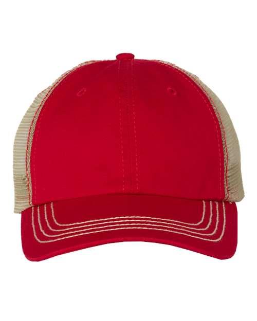 Mega Cap Washed Twill Trucker Cap 6894 - Dresses Max