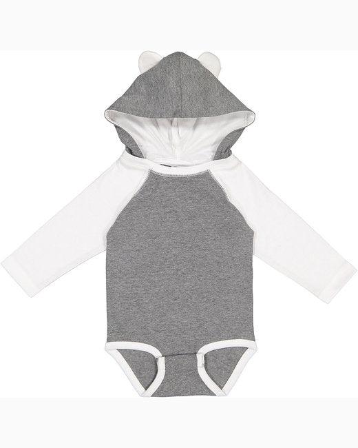 Rabbit Skins Infant Long Sleeve Fine Jersey Bodysuit With Ears 4418 - Dresses Max