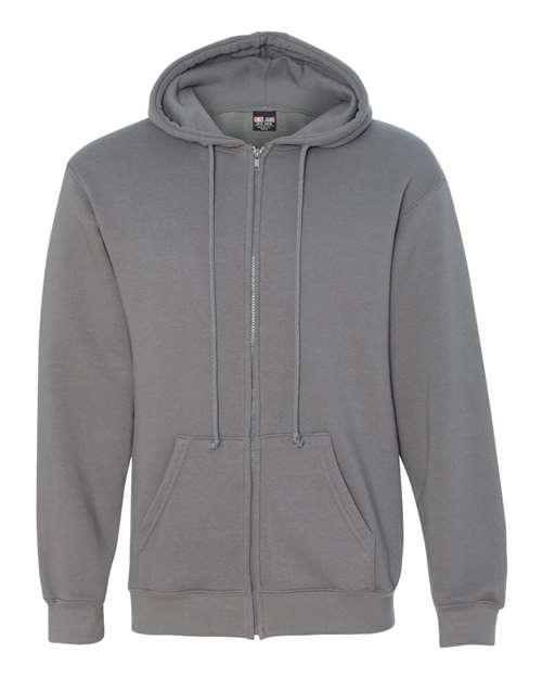 Bayside USA-Made Full-Zip Hooded Sweatshirt 900 - Dresses Max