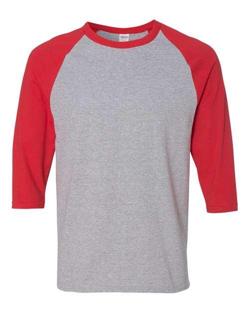 Gildan Heavy Cotton™ Raglan Three-Quarter Sleeve T-Shirt 5700 - Dresses Max