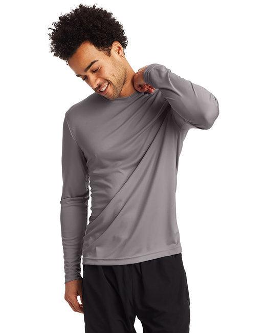 Hanes Adult Cool DRI with FreshIQ Long-Sleeve Performance T-Shirt 482L - Dresses Max