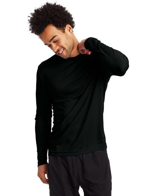 Hanes Adult Cool DRI with FreshIQ Long-Sleeve Performance T-Shirt 482L - Dresses Max