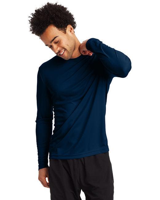 Hanes Adult Cool DRI with FreshIQ Long-Sleeve Performance T-Shirt 482L - Dresses Max