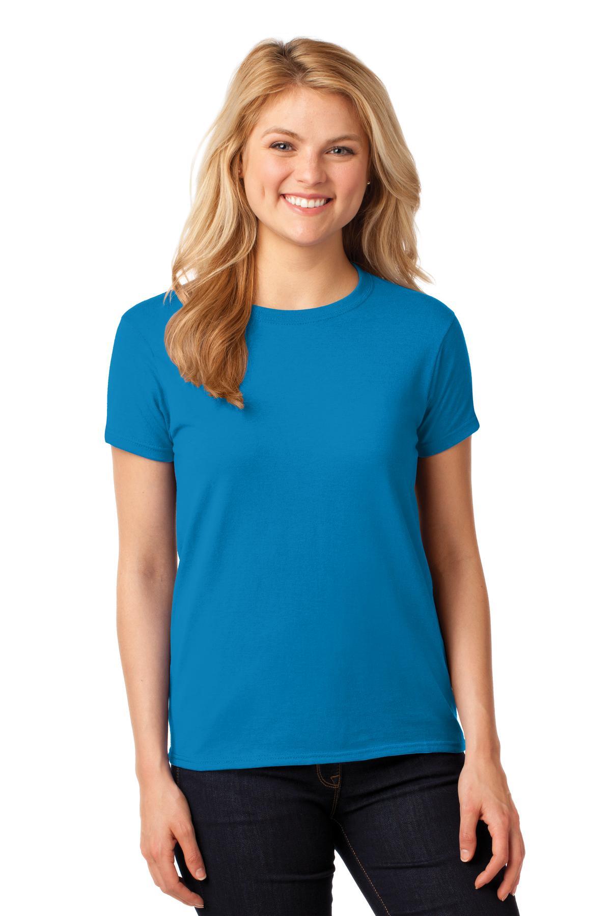 Gildan Ladies Heavy Cotton 100% Cotton T-Shirt. 5000L - Dresses Max