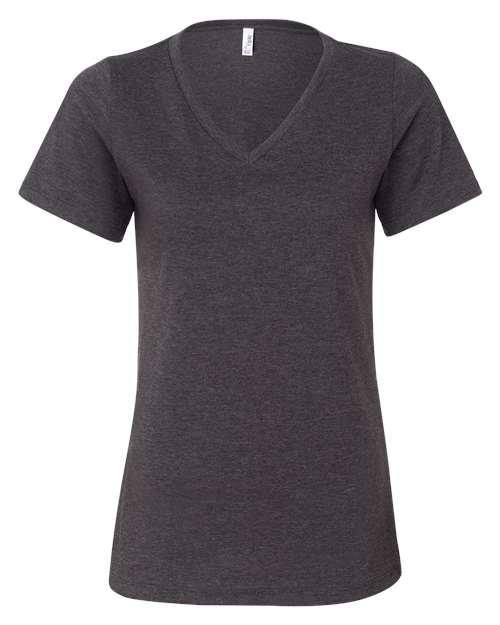 BELLA + CANVAS Women's Relaxed Heather CVC V-Neck Tee 6405CVC - Dresses Max