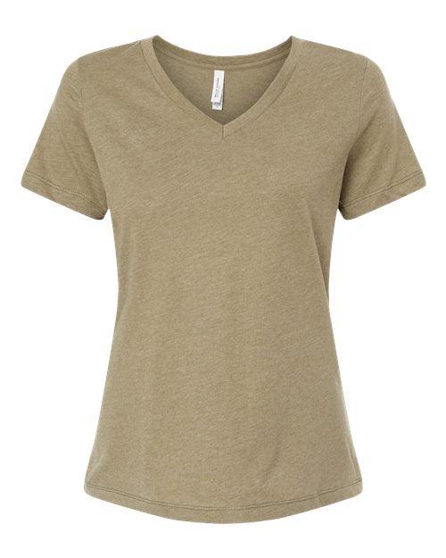 BELLA + CANVAS Women's Relaxed Heather CVC V-Neck Tee 6405CVC - Dresses Max