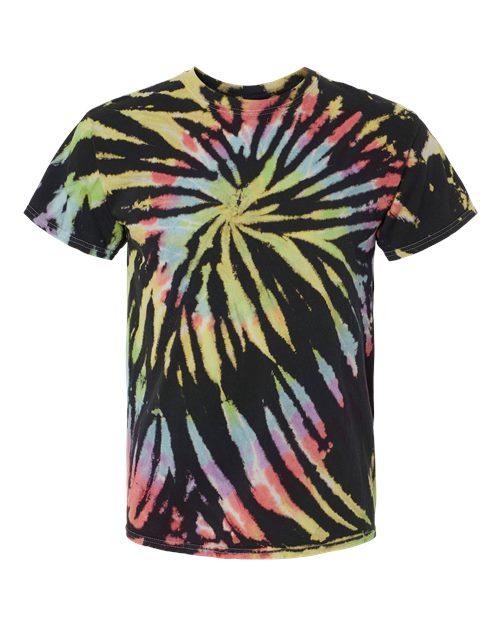 Dyenomite Multi-Color Spiral Tie-Dyed T-Shirt 200MS - Dresses Max