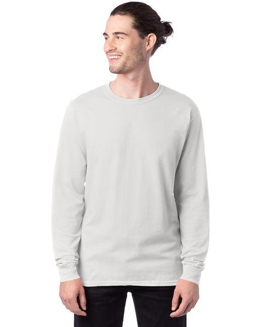 Hanes Men's 5.2 oz. ComfortSoft Cotton Long-Sleeve T-Shirt 5286 - Dresses Max